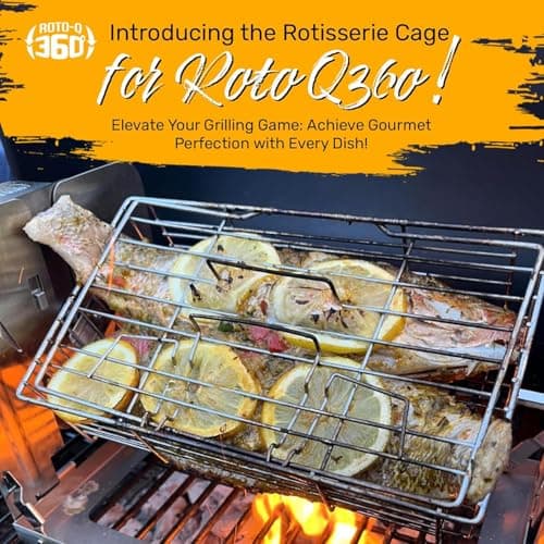 Family Bundle Rotisserie Kit - Non-Electric Wind-Up Spit Roaster with Rotisserie Basket, Flat Cage, Skewer Set, and Cooking Mat for Grills, Ovens, and Smokers - Indoor & Outdoor BBQ Use