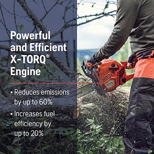 Husqvarna 135 Mark II Gas Powered Chainsaw, 38-cc 2.1-HP, 2-Cycle X-Torq Engine, 16 Inch Chainsaw with Automatic Oiler, For Wood Cutting and Tree Pruning