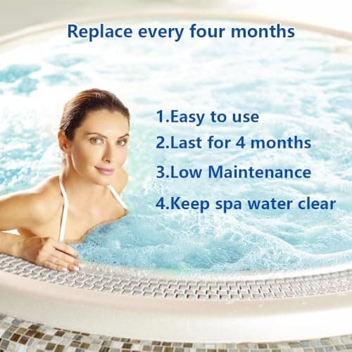 Hot Tub Mineral Cartridge for Sundance Spas, Silver Ion Cartridge Can Continue to Supply Fresh Water for 8 Months, Spa Mineral Cartridge for Sundance Spas Keep Hot Tubs Clear and Soft(2-Packs)