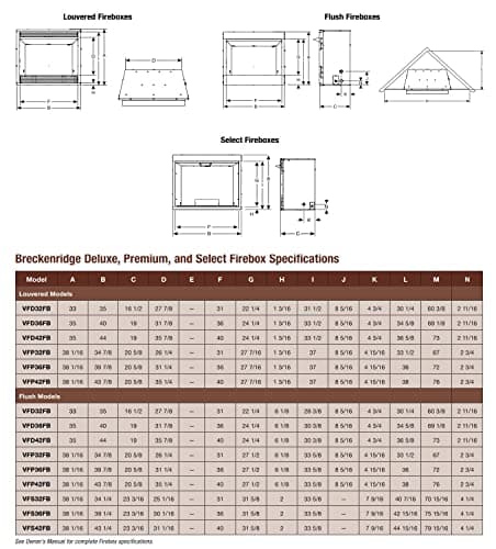 Empire Comfort Systems Deluxe 36" Vent-Free Firebox with Flush Face Refractory Liner