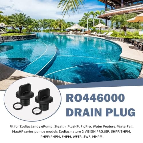 R0446000 Pool Pump Pipe Plug with O-Ring Replacement for Jandy Filter Pumps, Polaris Booster Pump & Water Purification System, Pool Spa Heater Drain Plugs (2 Pack)
