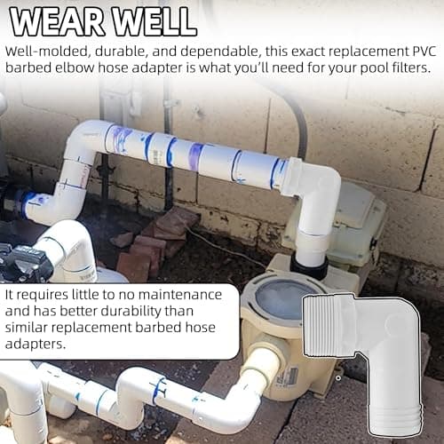 TonGass (2-Pack) 1 1/2" MPT by 90 Degree Barb Elbow Hose Adapter Compatible with Hayward Pool Pumps and Filters Replacement Hayward SPX1105Z4