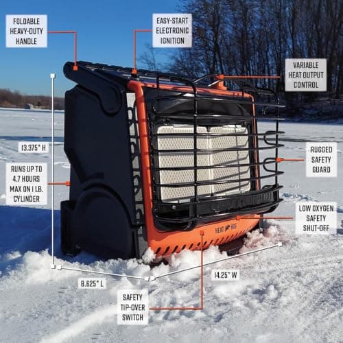 Heat Hog 18,000 BTU Portable Propane Radiant Space Heater, Indoor, Outdoor, Garage, Camping, Outdoor Sports, Boating, RVs, Tiltable Design, Gas Powered
