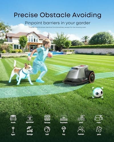 eufy Robot Lawn Mower E15, No Wire, No RTK, No Signal Issue, Hands-Free Auto Mapping, Precise Obstacle Avoiding, Reliable Lawn Maintenance, Worry-Free Experience