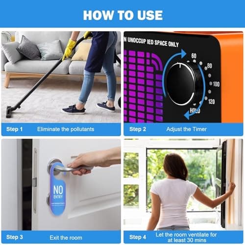 Ozone Generator 80,000mg/h, Ozone Machine Odor Removal Ozone Odor Eliminator Ozonator Air Ionizer Deodorizer for Home/Car/Smoke/Pet Odor