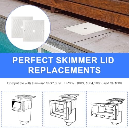2 Pack 10" Skimmer Lid Pool Skimmer Cover Plate, Pool Skimmer Lid Replacement Compatible with Hayward SPX1082E, SP082, 1083, 1084,1085, and SP1086