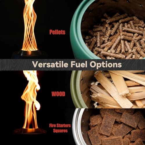 ONLYFIRE OUTDOOR LIVING Tabletop Fireplace with Unique Flame, Portable Fire Pit with Storage Bag for Camping Tailgating Patio Backyard Bonfire, Smokeless Wood Burning Mini Camp Stove 9.5", FP055 Black