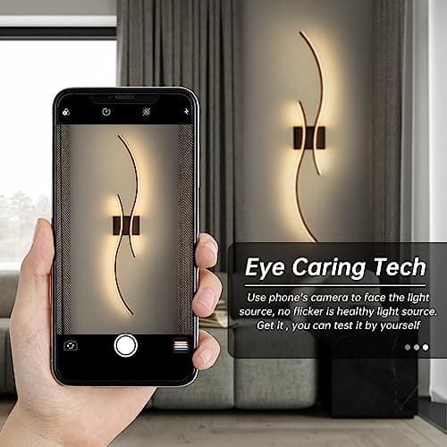 CANEOE Modern Led Wall Light, 39inch Black Indoor Led Wall Sconce Lighting, Bathroom Vanity Light Fixtures Over Mirror for Living Room Hallway Bedroom Bedside Wall Lamp (Warm White, 3000K)