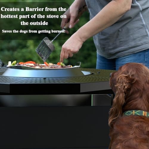 Fire Pit Surround Tabletop for Solo Stove Bonfire Ranger 2.0, with UV-Resistant Outdoor Fabric, Thick Metal Black