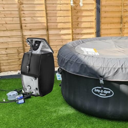 Hot Tub Spa Heater Pump Cover Black - Weatherproof Water Pump Cover for Winter Freeze Protection - Compatible with Heating Pumps with 3 Connectors(Cover Only)