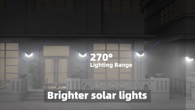 VINHMOR Solar Lights Outdoor 6 Pack, 100LED/3 Modes 270° Lighting Angle Motion Sensor Security Lights, IP65 Waterproof Wall Lights Solar Powered, Bright for Backyard Garden Fence Patio Front Door
