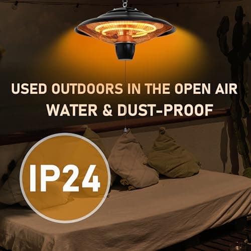 DONYER POWER 1500W Electric Patio Heater Ceiling Mounted Outdoor Heaters for Patio Easy Installation both Indoor Use