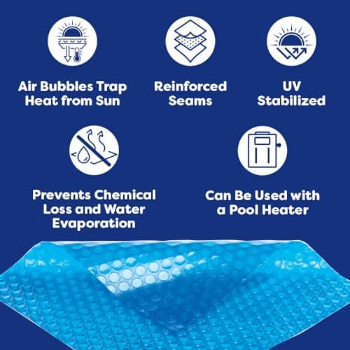 In The Swim 24' Standard Blue Round Solar Pool Cover 8 Mil for Solar Heating Above Ground Pools and Inground Pools