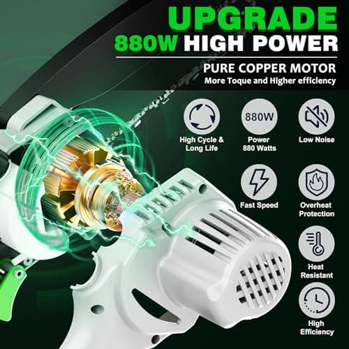 Mini Chainsaw Cordless,6 Inch Portable Electric Chain Saw w/ Automatic Oiler, Battery Powered Small Handheld Saw w/ Security Lock Trees Branches Trimming, Wood Cutting, 2 Batteries 3 Chains