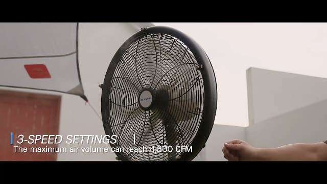 BILT HARD 18" Oscillating High-Velocity Outdoor Pedestal Misting Fan, 3-Speed Patio Fans for Outside, Adjustable Height, 120° Oscillation, Waterproof, Industrial Fan for Outdoor- UL Listed Black
