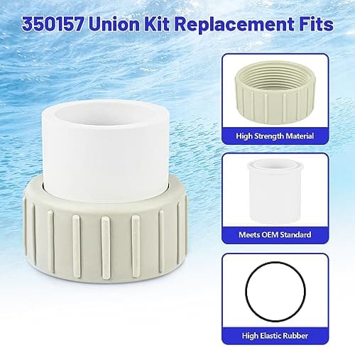Pool Pump Union Fittings Replacement Pentair SuperFlo & SuperFlo Variable Speed Pool Pump, 2 Inch 350157 PVC Union for Pentair SuperFlo VS 342001-2 Pack