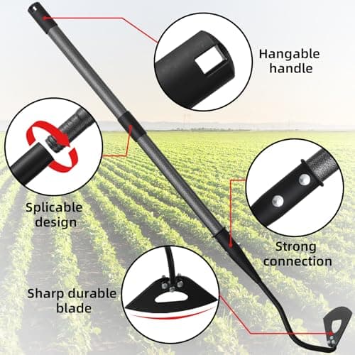 Hollow Garden Hoe - Heavy Duty Triangle Weed Hoes for Gardening,68" Adjustable Long Handle, Sharp Blade Hand Weeding Tool for Vegetable Gardens, Flower Beds, Lawn Edges & Tight Spaces