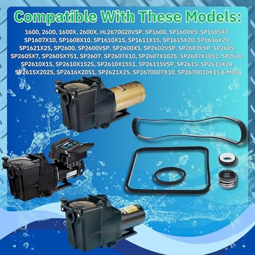 KitKing - SPX1600TRA Super Pump Seal Replacement for Hayward Go Kit 3. Fits SP1600, SP2600 in Regular, X, VSP Models. SPX1600TRA SP1600Z2 PS-201 SPX1600R SPX1600S SPX1600T Pool