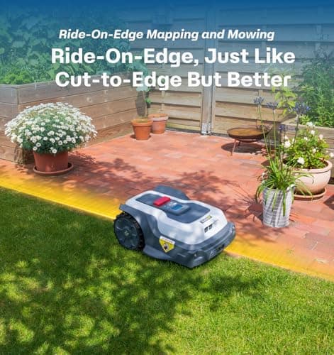 Robot Lawn Mower Boundary Wire-Free T1200Pro 2025 Version, Unlimited Mowing Zones, Customized Mowing Setting, RTK+ Real-time AI Vision Navigation and Obstacle Avoidance