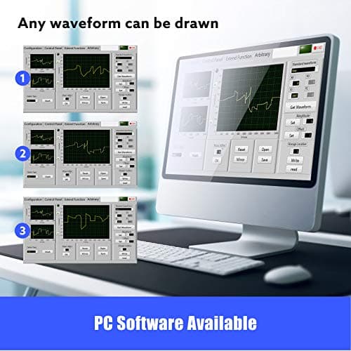 Professional Upgraded DDS Signal Generator Counter, Seesii 60MHz LCD Display High Precision 200MSa/s Dual-Channel Arbitray Waveform Function Generator Frequency Meter