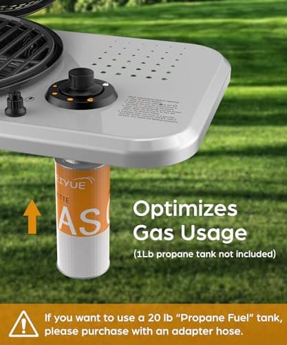 Joy Pebble Portable Propane Gas Grill, 15000BTUS,BBQ Gas Grill with 348 SQ Inch Large Cooking Areas, Sturdy Quick-Fold Legs, Portable & Foldable BBQ Grill for Outdoor Camping/Tailgating/Picnic, Black