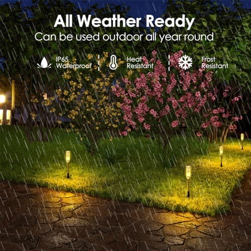 B-right LED Pathway Lights Outdoor, 6 Pcs Path Lights 570 Lumens AC Plug 12V Low Voltage Landscape Lighting, Extendable IP65 Waterproof Outdoor Garden Light for Patio Yard Walkway, Warm White 2700K