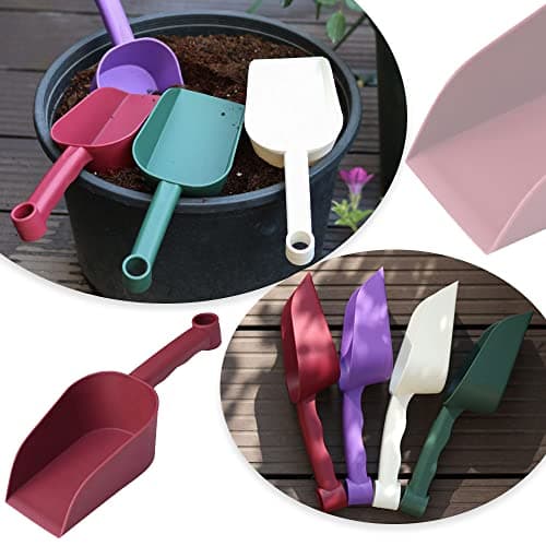 2 Pcs Garden Scoops PP Resin Hand Trowels Hanging Hole Design Shovel Scoops for Home Flower Soil Planting Digging Transplanting Compost Dog Food