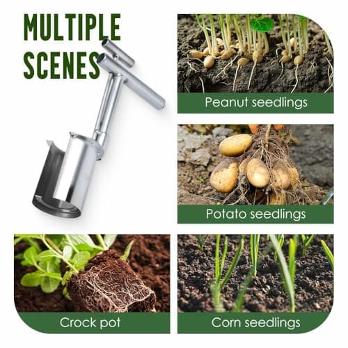 Bulb Planter Tool, 2025 Upgrade Gardening Bulb Transplanter, Plant and Fruit Tree Seedling Transplanter, Heavy Duty Stainless Steel Seed Planting Tools for Digging Holes Sowing Plant Bulb (1PC)