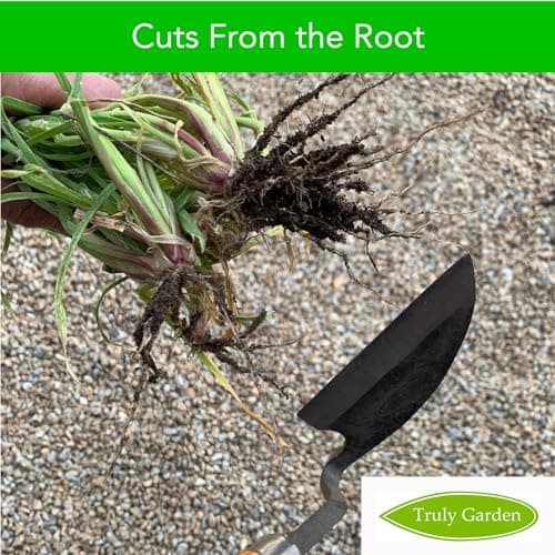 Effortless Weeding: Sharp Sickle Cuts Roots, Saves Time - with Thick Leather Sheath & Sharpening Stone