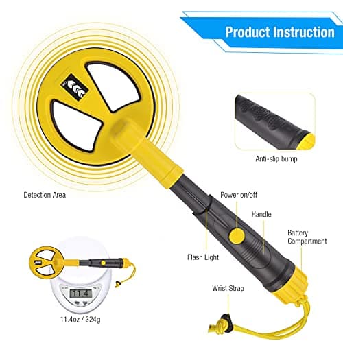 Underwater Metal Detector Handheld,100 Feet Fully Waterproof Metal Detector for Adults,Mini Gold Finder Pulse Induction with LED and Power Indicator for Scuba Diving Beach Backyard Treasure