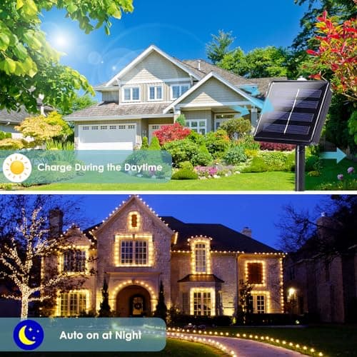 Extra-Long 144FT Solar String Lights for Outside, 2 Pack 400LED Solar Fairy Lights Outdoor, Waterproof Copper Wire with 8 Modes Twinkle Lights for Tree Garden Party Xmas Wedding Decor (Warm White)