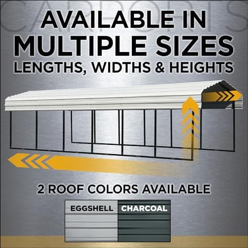 Arrow 10x15x9 3 Sided Carport Charcoal
