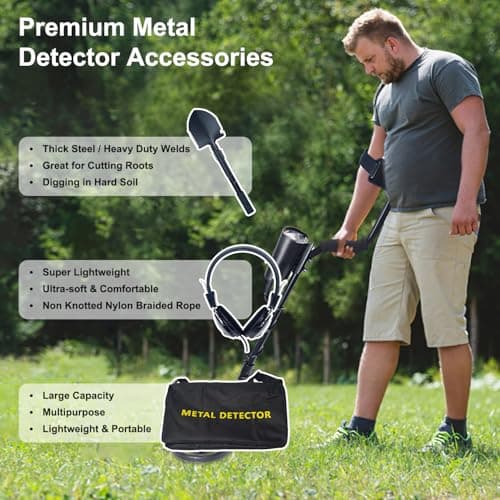 Metal Detector for Kids Professional - Adjustable Height, Pinpoint Metal Detectors with Waterproof Search Coil, Higher Accuracy Metal Detector Gold and Silver, Beach Hunting, Treasure Hunting (Orange)