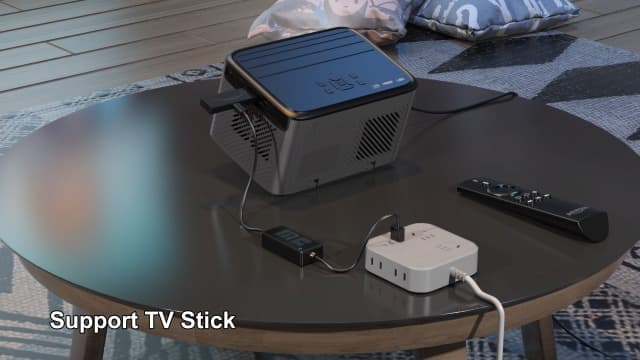 [2s Focus with Remote] PANSEBA 4K Projector, Native 1080P Bluetooth Projector, Portable Outdoor Movie Projector, Mini Projector for Home Theater, Compatible with Smartphone,HDMI,USB,TV Stick