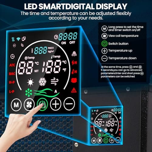 16184 BTU Pool Heater, for 6000 Gallons Above Ground Pools,Swimming Pool Heaters,120V/60Hz with Digital Display Multi-Protection