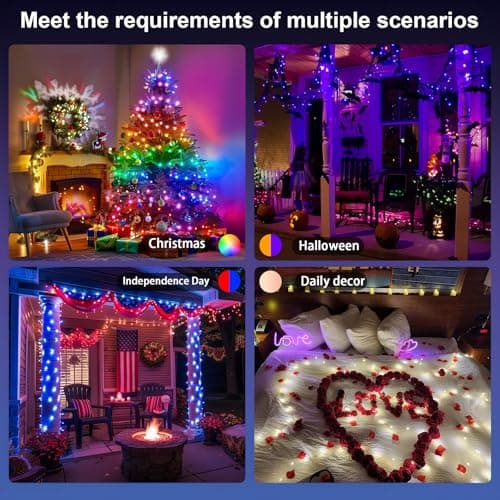 Color Changing Globe String Lights, 33ft Smart Fairy String Lights with APP Control, Mini Ball LED Twinkle Lights Hanging for Indoor Outdoor Bedroom Party Garden Camping Christmas Decoration