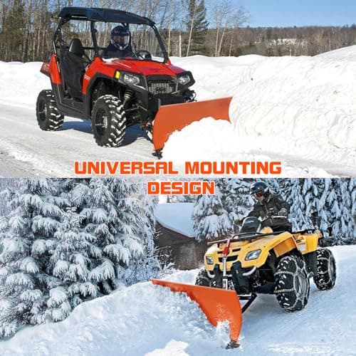 48" Snow Plow Blade Adjustable 0/15/30 Degrees- Heavy-Duty Plow Universal for ATVs, UTVs, and Lawn Tractors – Durable Steel Construction, Easy Mounting, Perfect for Driveway & Sidewalk Clearing