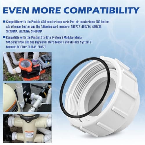 2" Half Union Adapter Replaces Pentair PKG188 Half Union Adapter, Fits Pentair Sta-Rite Heater and Salt Water Chlorinator Cell, Pool & Spa Replacement Parts, 2 Pack
