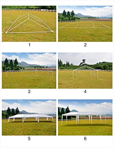 GOJOOASIS Wedding Party Tent 10x30 White Outdoor Canopy Tent Outdoor Gazebo (10' x 30' with 5 Walls)