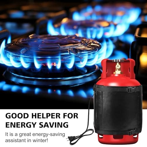 Propane Tank Heater Blanket - 47.5 x 13.5" Gas LP Cylinder Warmer With Temperature Control 85-105F for 20, 30, 40 LB Tanks