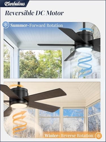 42 In Waterproof Outdoor Ceiling Fan with Light and Remote IP65 Plug in Wet Rated Outdoor Ceiling Fans for Patios Waterproof Gazebo Hanging Fan 3CCT 6 Speed, for Outside Porch Pergola Garage