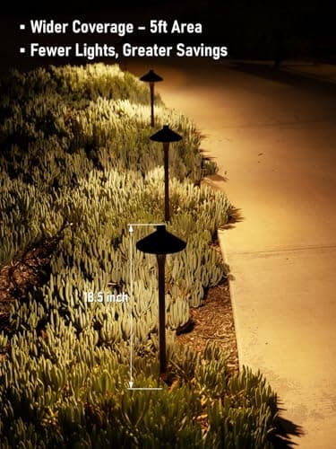 LEONLITE 3CCT Low Voltage Pathway Lights, 12-24V LED Landscape Path Light, 3000K/4000K/5000K Selectable, CRI90, IP65 Waterproof Landscape Lighting, Aluminum Housing, Oil Rubbed Bronze, Pack of 6