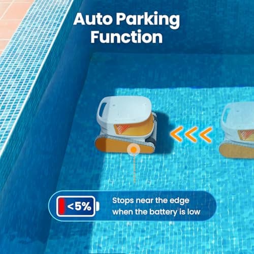 Poolmate Hydro 3 Robotic Pool Cleaner for Inground/Above Ground Pools, 150W Cordless Pool Vacuum, Max 200min Runtime, 4.1L Filter Basket, Auto Waterline/Wall Cleaning, Max 1076 sq.ft Coverage