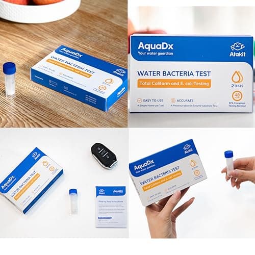 AquaDx 2 Pcs Water Bacteria Test Kit Total Coliform and E.coli Testing for Home Water Drinking Water Pool Pond Ground Well Water – Water Quality Test Kit Easy to Use
