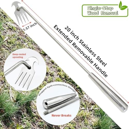 Weed Puller Garden Tools Set Grandpas Hand Weeder Tool, Gardening Portable Weed Pulling Tool 5 Pack, Detachable Dandelion Weed Puller Root Remover Tool for Garden with Long Handle- Garden Gifts