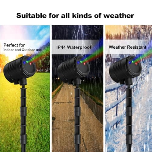 Laser Christmas Projector Lights Outdoor, 3 Color Laser Light Projector, Firefly Lights Show with RF Remote, Waterproof, Indoor Holiday Decoration, Christmas Gift, Wedding, Home Decor, Party, Garden