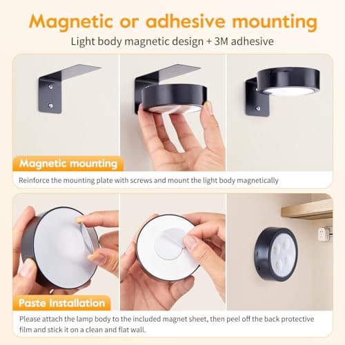 Brightown 2-Pack Picture Lights for Wall, Magnetic Art Display Picture Lights with Remote, 3 Lighting Modes Battery Operated Picture Light, Dimmable & Timer Art Wall Lights for Pictures, Black