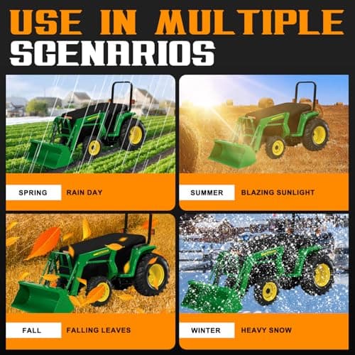 Compact Tractor Covers Waterproof Outdoor Heavy Duty,600 Polyester,Anti-UV Compact Utility Tractor Mower Cover Accessories,Compatible with John Deere, Kubota, Bobcat, Mahindra,Kioti,Tym,76"x24"x22"