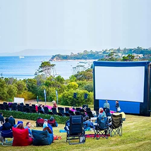 20 feet Inflatable Portable Projector Movie Screen - Huge Air-Blown Cinema Projection Screen Package with Rope, Blower,Tent Stakes - Front & Rear Projection,for Outdoor Party Backyard Pool Fun