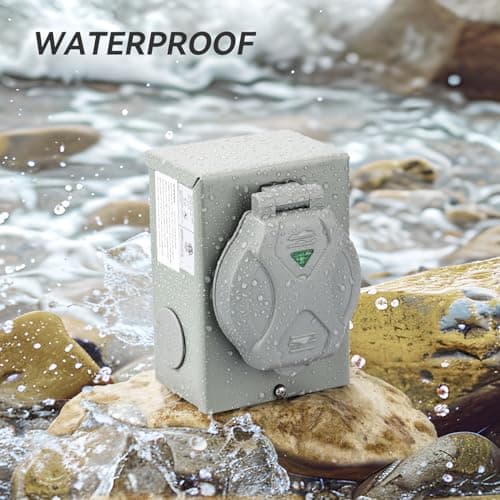 Pre-Drilling 30 Amp Generator Inlet Box RVMATE, NEMA L14-30P Power Inlet Box for 4 Prong Generator Cord, 125/250V,3750/7500W 30a Power Inlet Box, ETL Listed, Waterproof for Outdoor Use